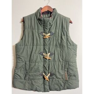 Legendary Whitetails Mens‎ Vest XL Olive Green Puffer Flannel Lined Toggle